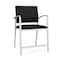 Lesro Newport Wide Hip Chair Metal Frame, Silver, MD Black Upholstery NP1261 - alternate 1